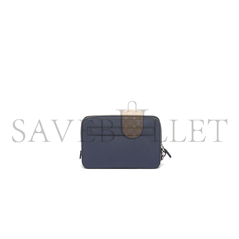 Pra*a saffiano leather clutch 2vf056 (23.5*15.5*4cm)